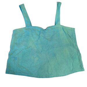 Sugar Candy Mountain Top Tank Sweetheart Turquoise Boho Crop Boxy Size Large